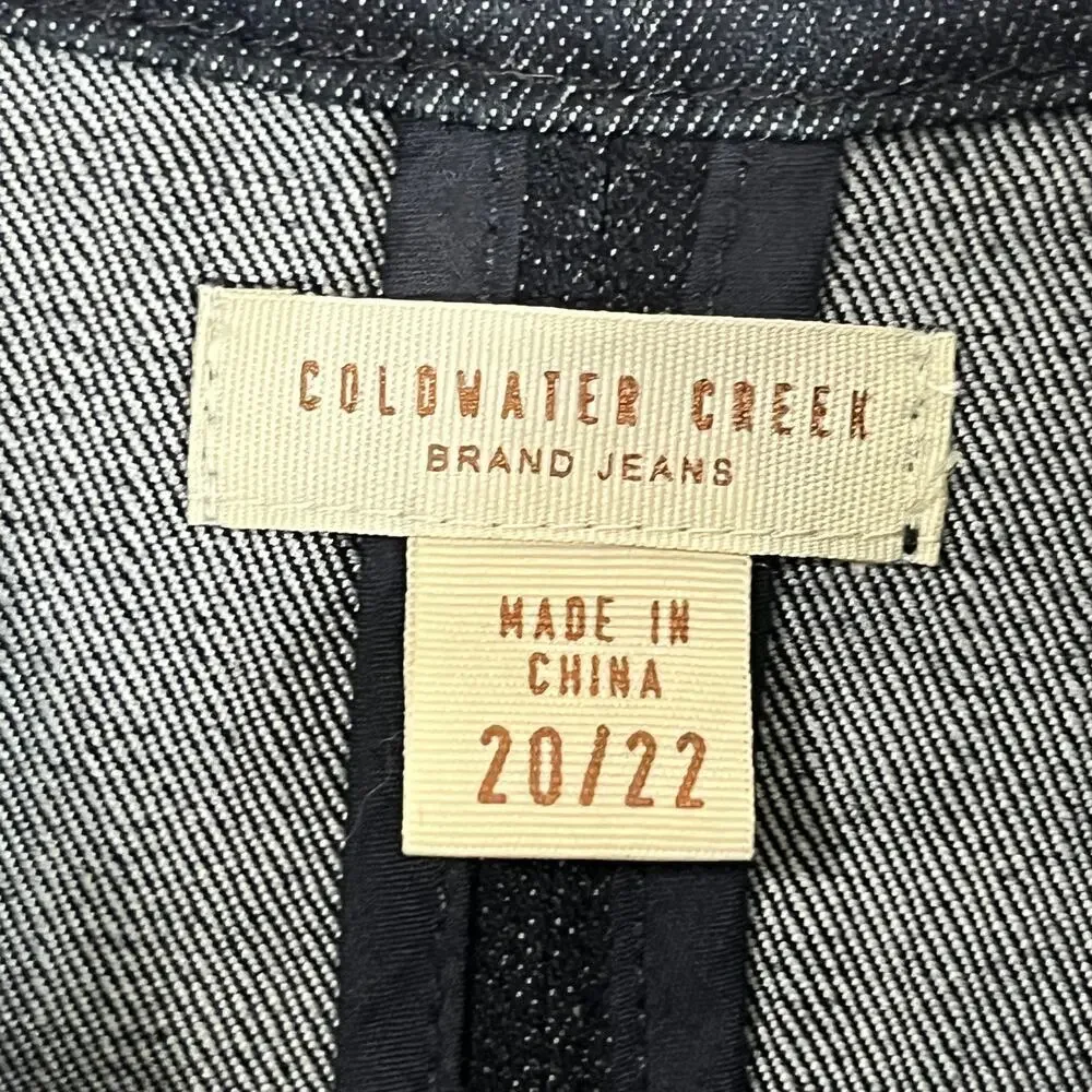 Coldwater Creek Jean Jacket snapfront long sleeve women 20/22 Blue - Picture 5 of 6